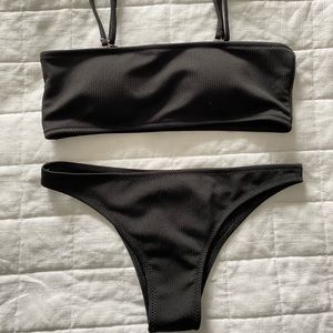 Black two piece swimsuit